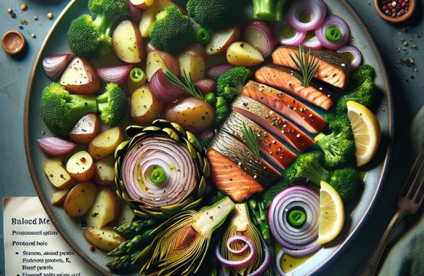Truite Fumée à la Vinaigrette de Brocoli et Artichauts