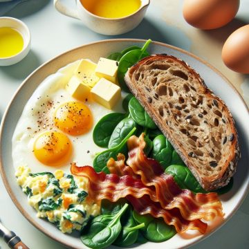 Œufs Brouillés Gourmands aux Épinards et Bacon Léger