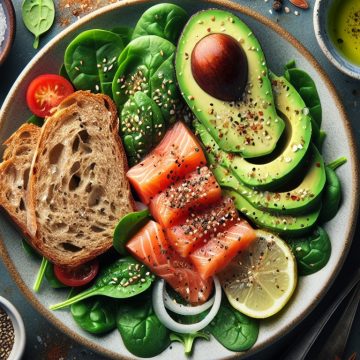 Salade Saumon-Avocat aux Épinards et Graines de Sésame