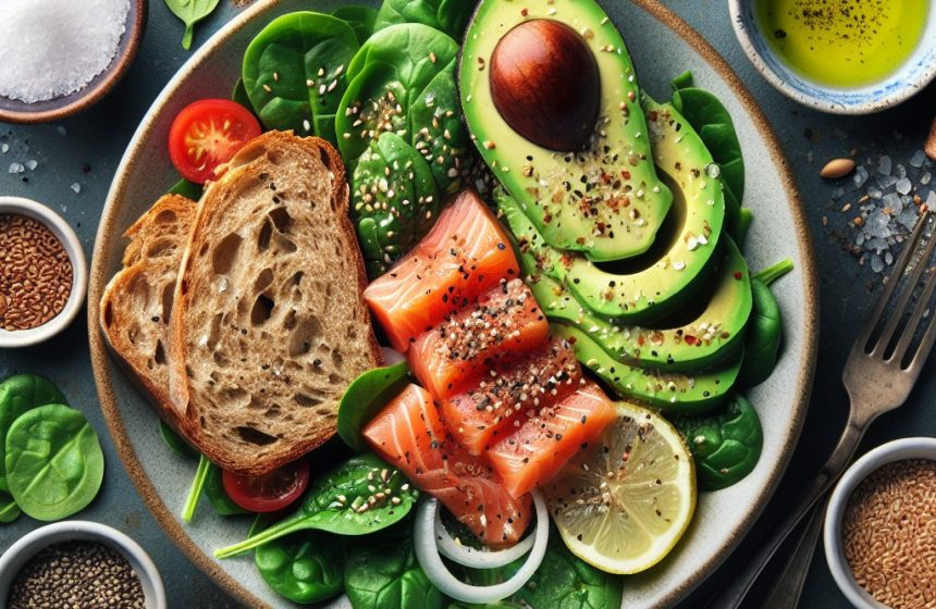 Salade Saumon-Avocat aux Épinards et Graines de Sésame