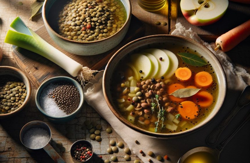 Soupe Réconfortante aux Lentilles et Pommes