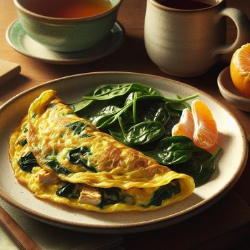 Omelette Énergisante aux Épinards et Poulet