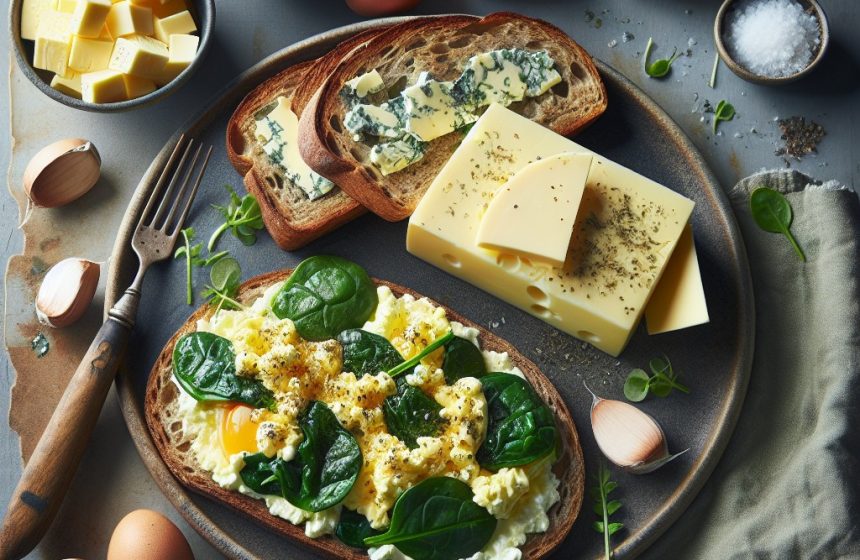 Œufs Brouillés Gourmands aux Épinards et Fromage Frais