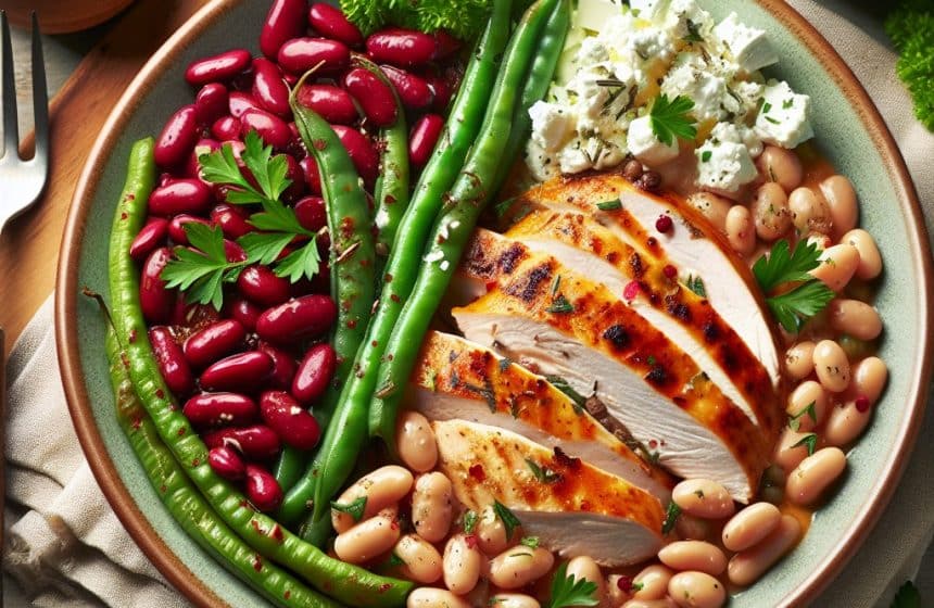 Délice de Poulet Rôti aux Haricots et Faisselle