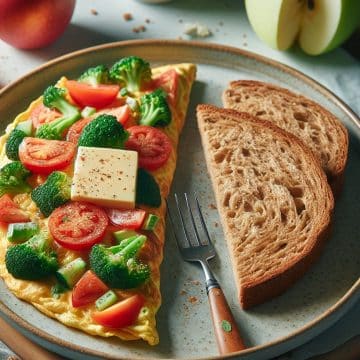 Omelette aux Légumes et Pain Complet