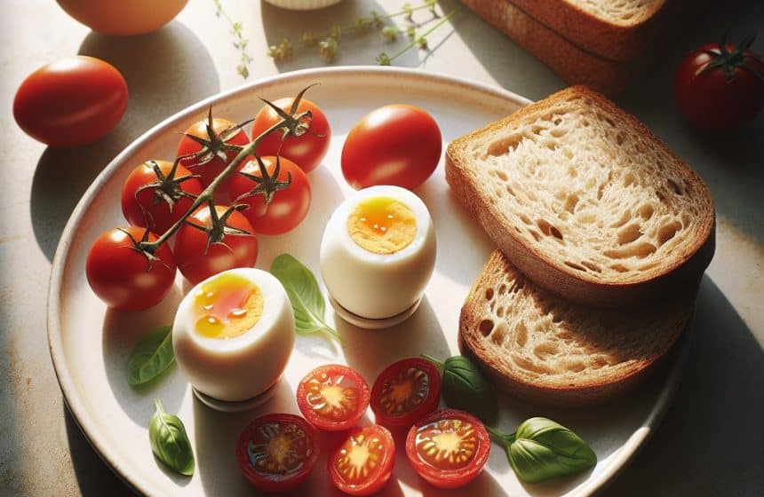 Œufs durs et tomates cerises à l&rsquo;équilibre parfait