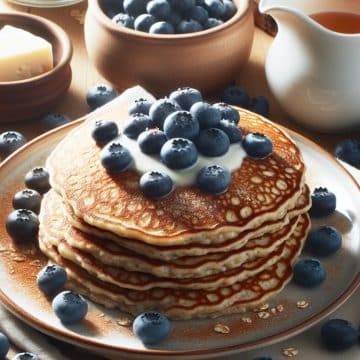 Pancakes aux Flocons d’Avoine et Myrtilles