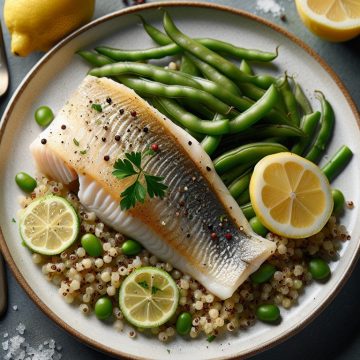 Poisson Vapeur aux Haricots Plats et Quinoa