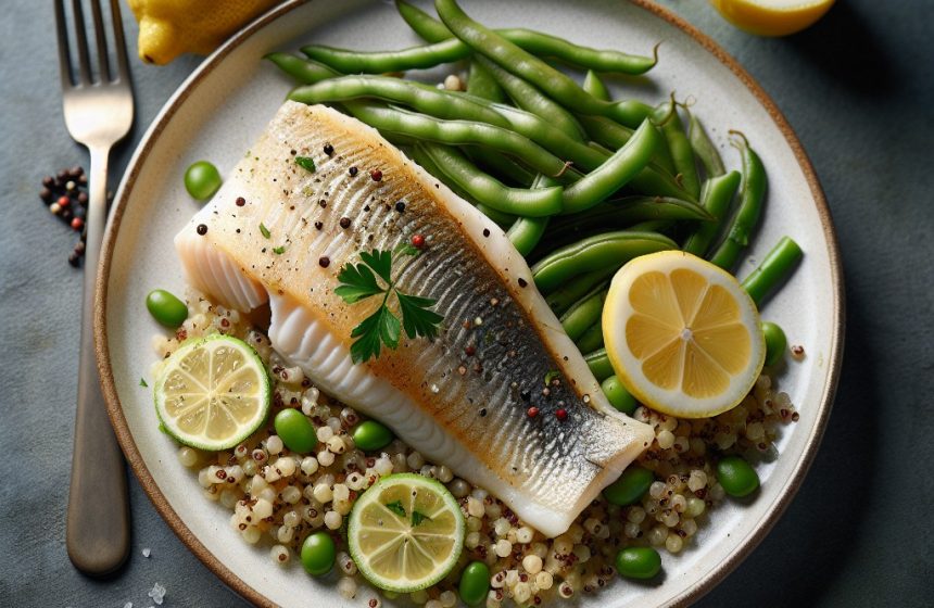 Poisson Vapeur aux Haricots Plats et Quinoa