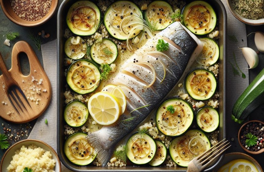 Délice de Poisson au Four avec Quinoa et Courgette