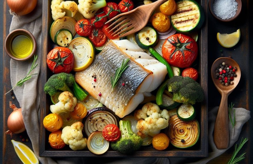 Délice de Poisson au Four avec Légumes Rôtis