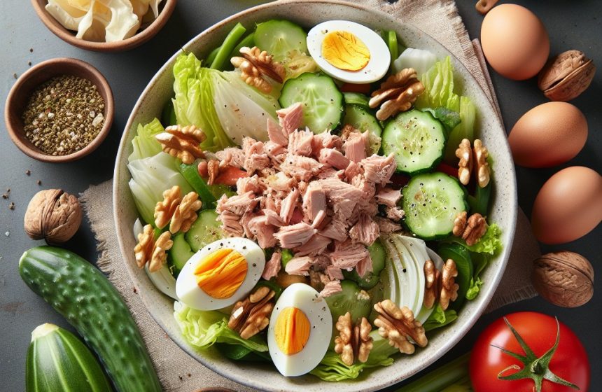 Salade Croquante de Thon et Légumes Frais