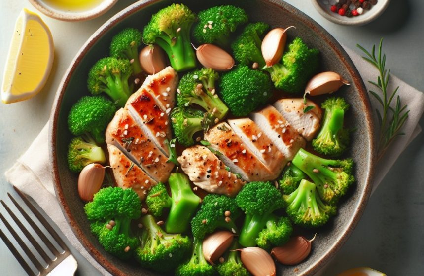 Brocolis et Escalopes de Poulet Sautés