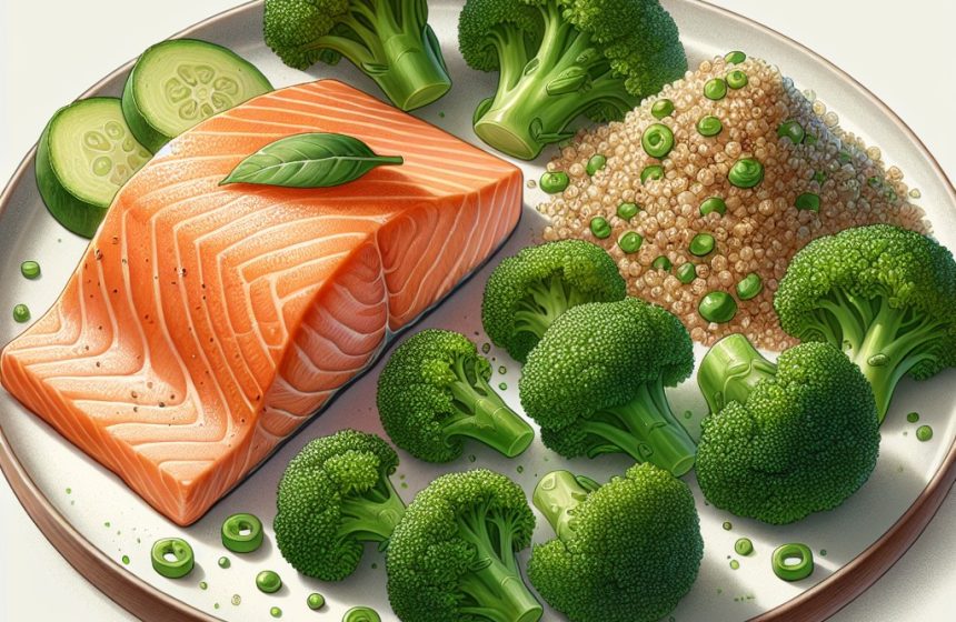 Saumon au Four avec Brocoli Vapeur et Quinoa