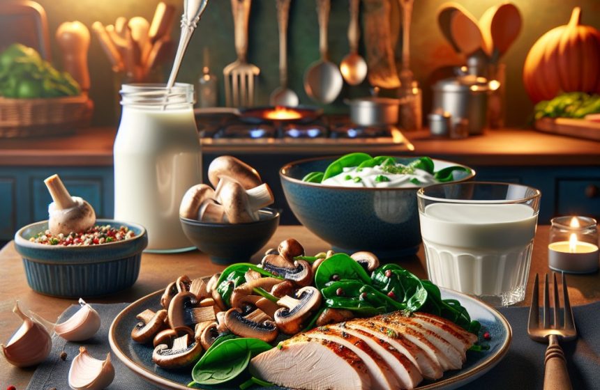 Délice de Dindonneau aux Champignons et Épinards