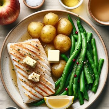 Filet de Cabillaud aux Pommes Vapeur et Haricots Verts