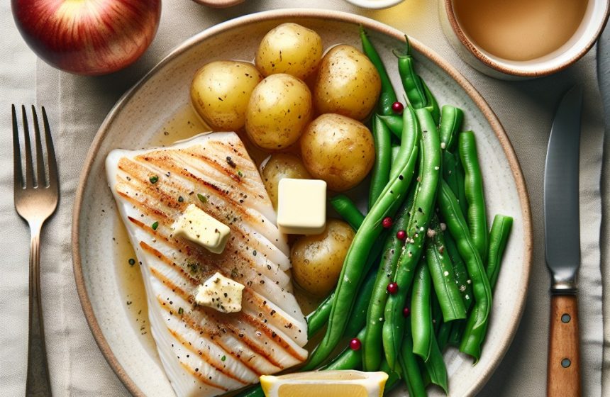 Filet de Cabillaud aux Pommes Vapeur et Haricots Verts