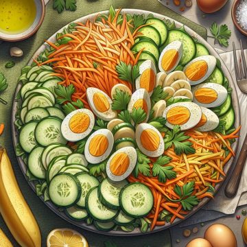 Salade Croquante aux Œufs Durs et Fruits