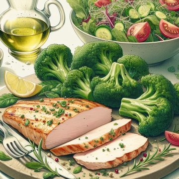 Escalope de Dinde Grillée avec Brocoli et Salade Verte