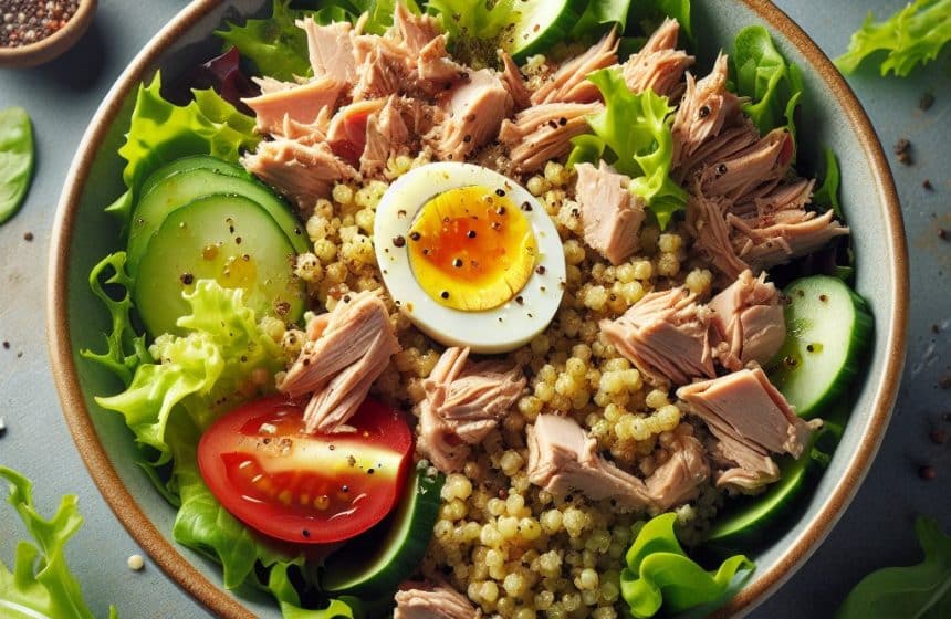 Salade Nutritive au Quinoa, Boulgour et Thon