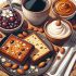 Cake aux Flocons d’Avoine et Compote Maison avec Yaourt et Beurre d’Amandes