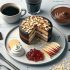 Cake aux Flocons d’Avoine et Compote avec Crème Protéinée Chocolat