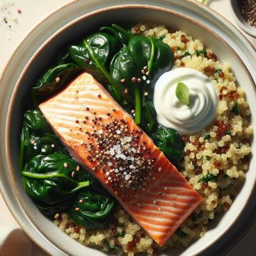 Saumon au Quinoa et Épinards Crémeux