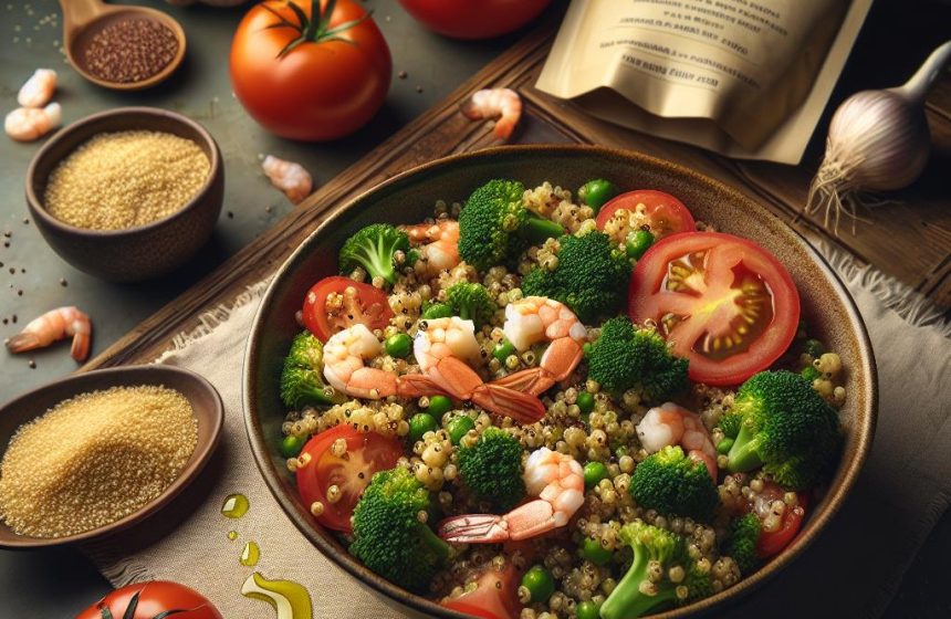 Salade de Quinoa Boulgour aux Crevettes et Légumes