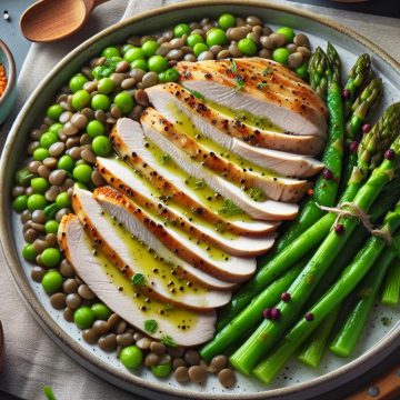 Émincés de Poulet aux Lentilles et Asperges