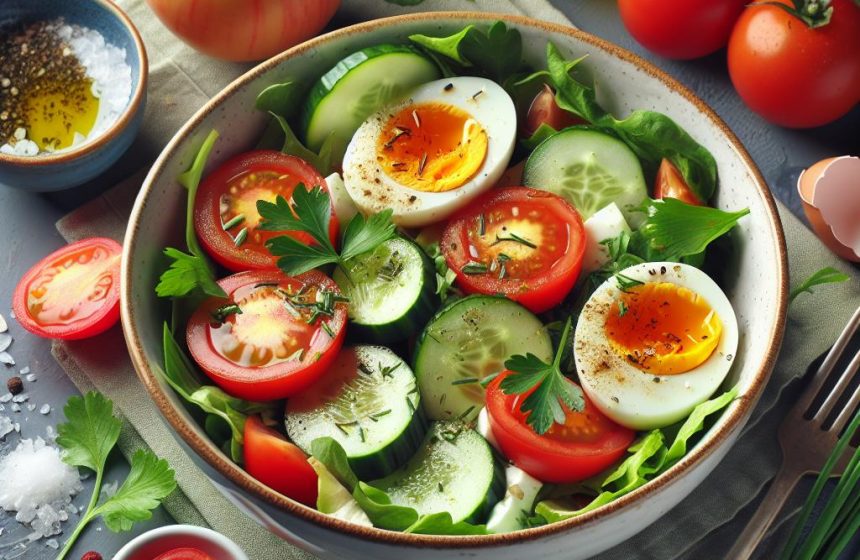 Salade Fraîcheur aux Œufs et Herbes Aromatiques