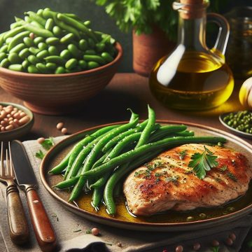 Escalope de Dinde aux Haricots Verts et Haricots Beurre