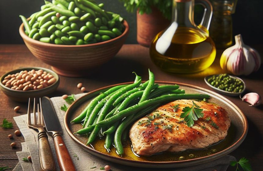Escalope de Dinde aux Haricots Verts et Haricots Beurre