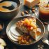 Cake aux Flocons d’Avoine et Compote Maison avec Fromage Blanc et Beurre d’Amandes