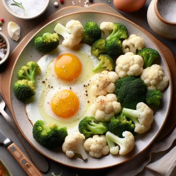 Œufs au Plat avec Duo de Chou-Fleur et Brocoli