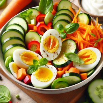 Salade Colorée aux Œufs Durs et Légumes Croquants