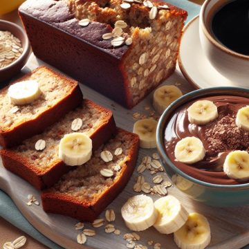 Délice Matinal Équilibré : Banana Bread et Crème Protéinée au Chocolat