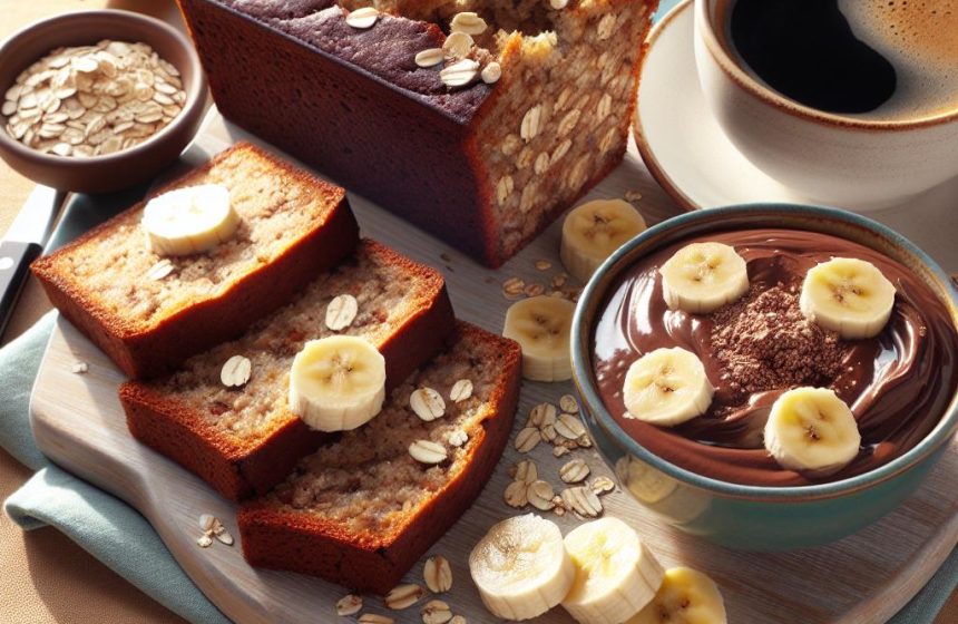 Délice Matinal Équilibré : Banana Bread et Crème Protéinée au Chocolat