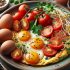 Omelette aux Herbes avec Tomates Fraîches et Germes de Soja