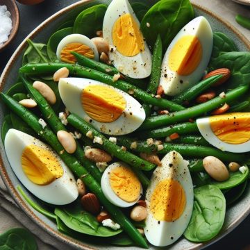 Salade Nutritive aux Épinards, Œufs Durs et Haricots Verts