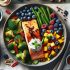Saumon au Four avec Légumes Croquants et Dessert Fruité
