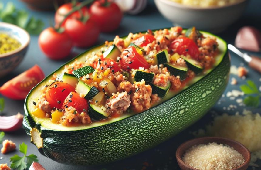 Courgette Farcie à la Dinde et Quinoa