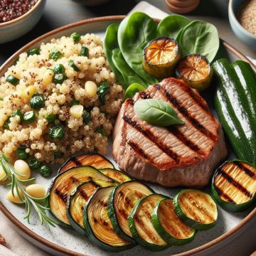 Escalope de Veau au Quinoa et Courgettes Rôties
