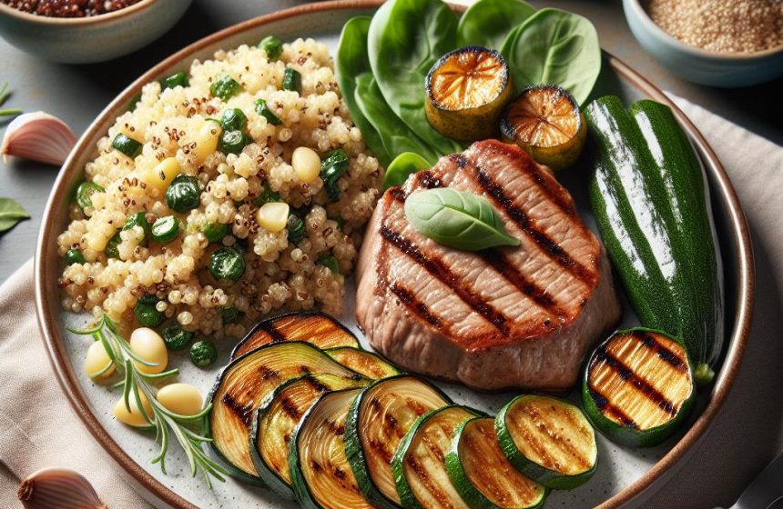 Escalope de Veau au Quinoa et Courgettes Rôties