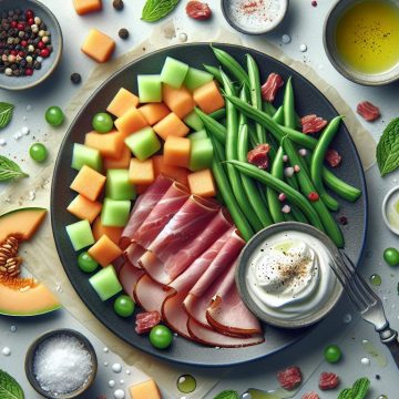 Salade Fraîcheur au Jambon Fumé et Melon