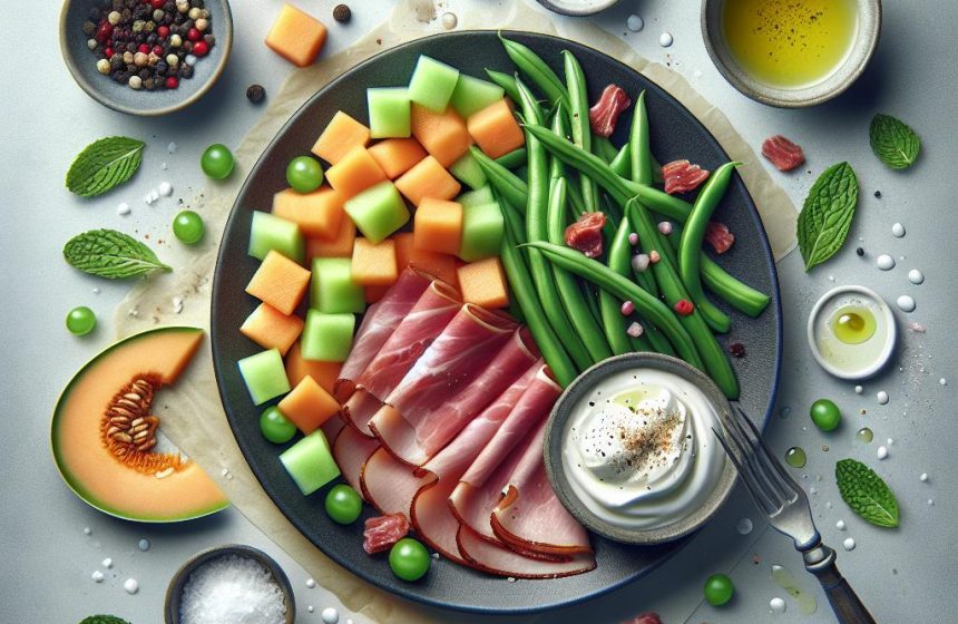 Salade Fraîcheur au Jambon Fumé et Melon