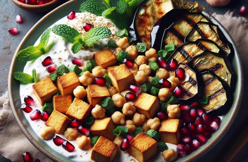 Salade Gourmande au Tofu Pané et Grenade