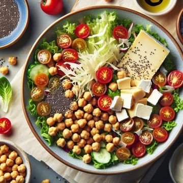Salade Végétarienne Gourmande aux Pois Chiches et Crottin