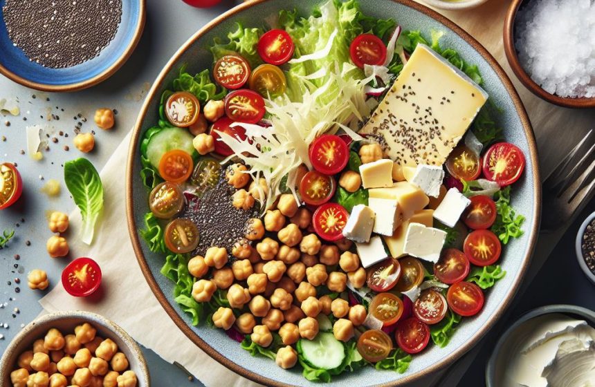 Salade Végétarienne Gourmande aux Pois Chiches et Crottin