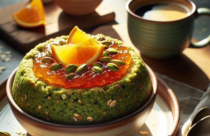 Bowl Cake à la Pistache et Confiture d’Orange