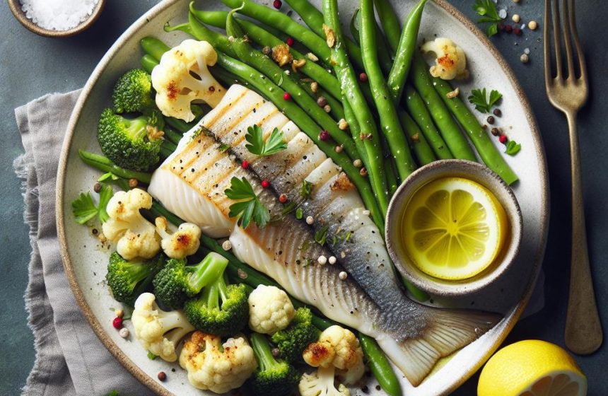 Délice de Poisson Blanc aux Haricots Verts et Chou-Fleur